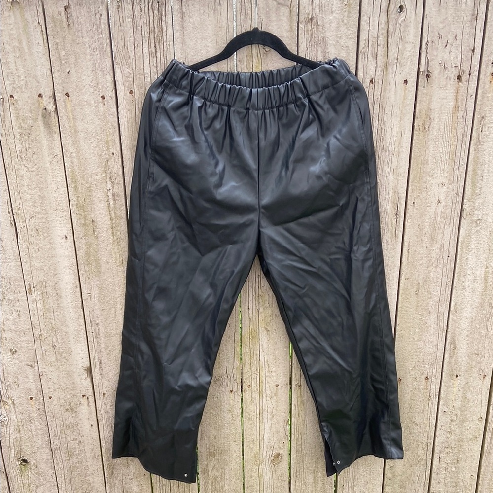 MM6 Maison Martin Margiela Black Faux Leather Pants